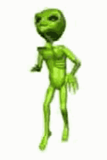 a green dancing alien.